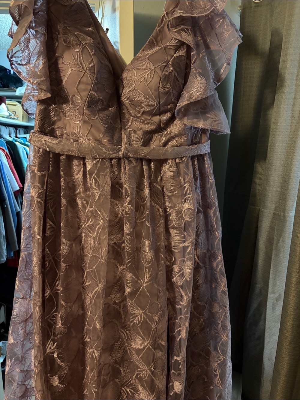 Purple-grey floral dress